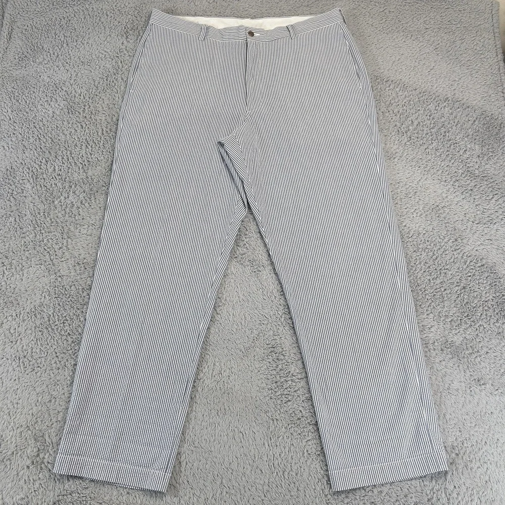 Brooks Brothers Seersucker Pants Mens 38x32 Blue Stripe Chino Lightweight Summer